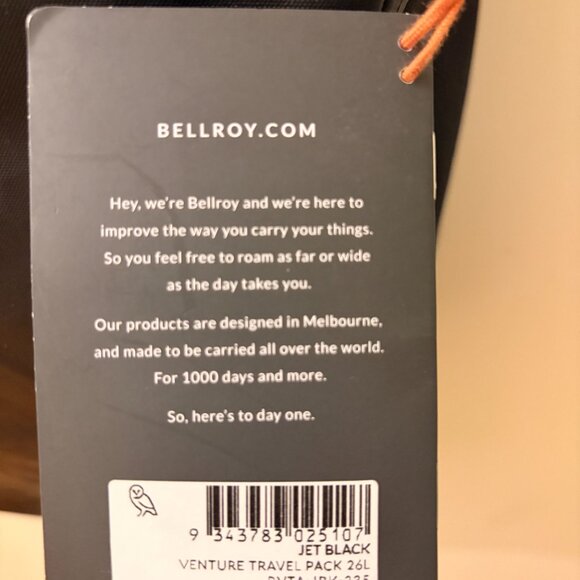 Bellroy Venture Travel Pack 26L - Black - Excellent Condition - Picture 2 of 11